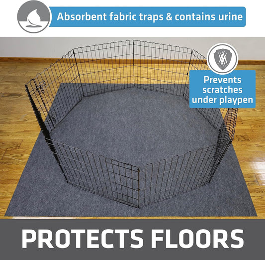 Drymate 2-Pack Jumbo Dog Playpen Mat (60x74), Absorbent, Waterproof, Slip-Resistant, Machine Washable, Reusable Puppy Pad for Training, Whelping, Housebreaking, Incontinence, Crate, Kennel (USA Made)