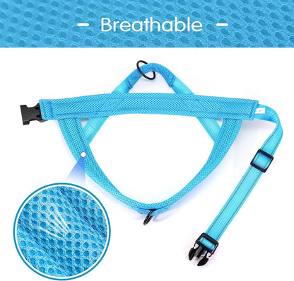 Didog No Pull Dog Harness with Soft Mesh Padded,Reflective & Quick Fit Light Weight Dog Strap Vest Harness,Easy for Walking Training (L:Chest 26-32", Mesh-Blue)