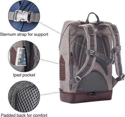 Kurgo Dog Carrier Backpack for Small Pets - Dogs & Cats | Cat | Hiking or Travel | Waterproof Bottom | K9 Ruck Sack (Heather Black)