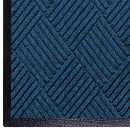 WaterHog Diamond | Commercial-Grade Entrance Mat with Rubber Border – Indoor/Outdoor, Quick Drying, Stain Resistant Door Mat (Navy, 3' x 10')