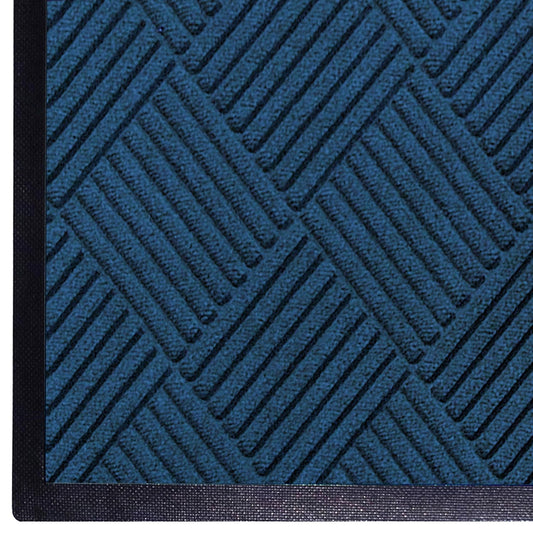 WaterHog Diamond | Commercial-Grade Entrance Mat with Rubber Border – Indoor/Outdoor, Quick Drying, Stain Resistant Door Mat (Navy, 4' x 6')