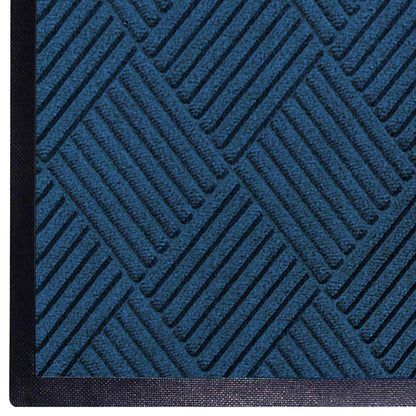 WaterHog Diamond | Commercial-Grade Entrance Mat with Rubber Border – Indoor/Outdoor, Quick Drying, Stain Resistant Door Mat (Navy, 3' x 6')