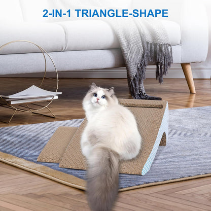 Slope Cut Ball Cat Scraper Combination - Durable Cat Leisure Bed - Indoor Scraper and Play House - Corrugated Toy Cat Birthday - 17.1L*7.4W*6.5H