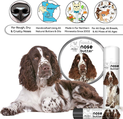 The Blissful Dog Springer Spaniel Nose Butter, Versatile Dog Nose Balm for Dry Nose, Handcrafted Nose Moisturizer, Easy-to-Apply Dog Essentials, Unscented, 1 oz.