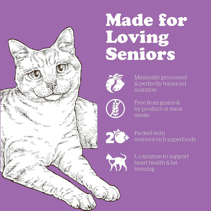 Now Fresh Grain-Free, Dry Cat Food, Turkey, Salmon and Duck Kibble, Real Meat and Fish Senior Recipe, 3 lb Bag