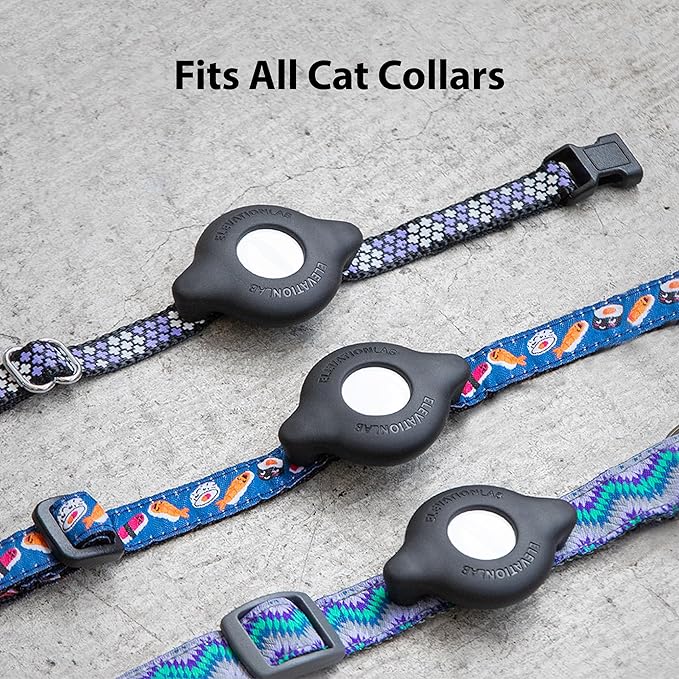 AirTag Cat Collar Mount - TagVault™ - The Secure & Compact AirTag Holder for Cats | Doesn't Dangle, for Small Dogs Too | Elevation Lab (2 Pack)