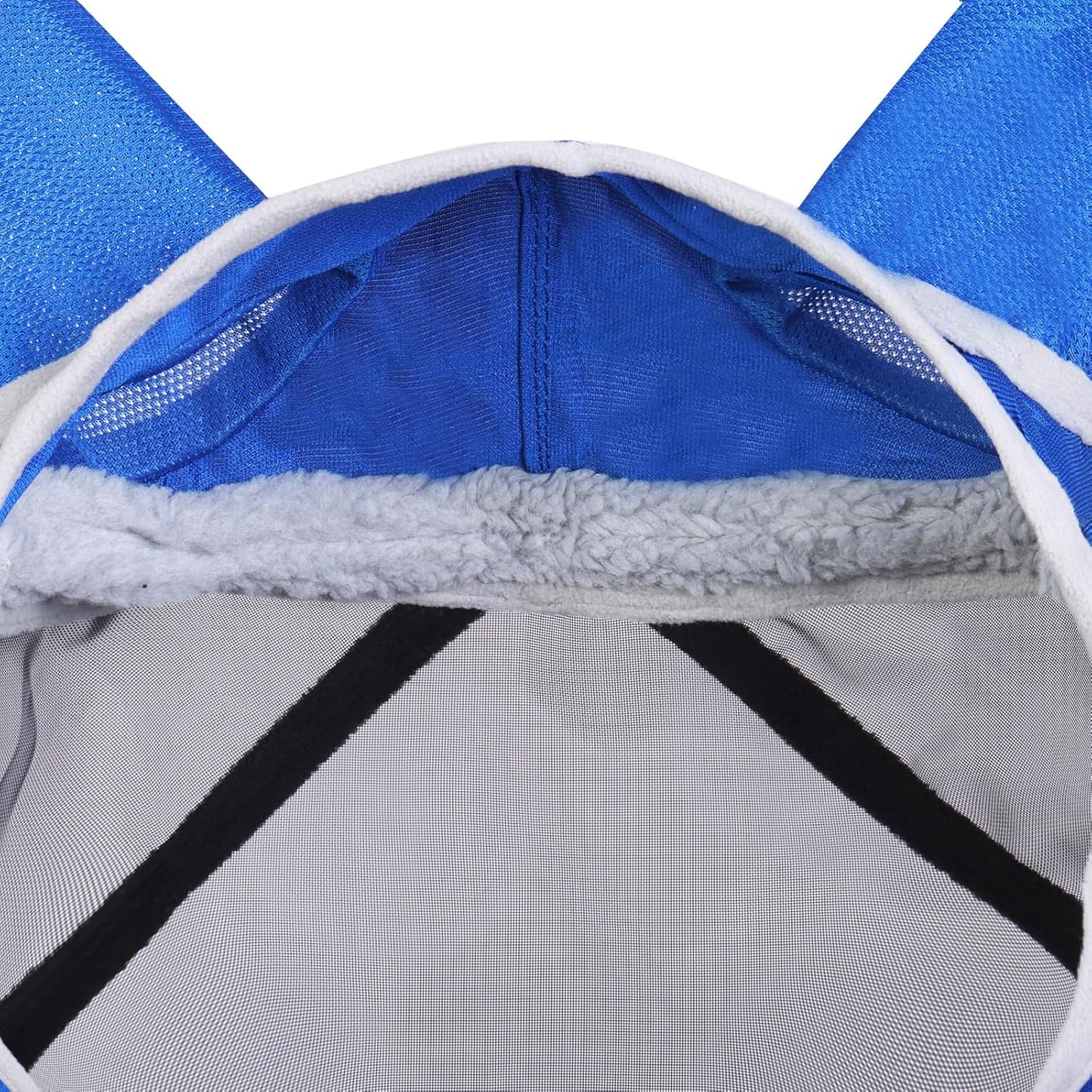 Harrison Howard Pro Luminous Horse Fly Mask Large Eye Space Standard with Ears UV Protection for Horse Signature Blue Medium Cob