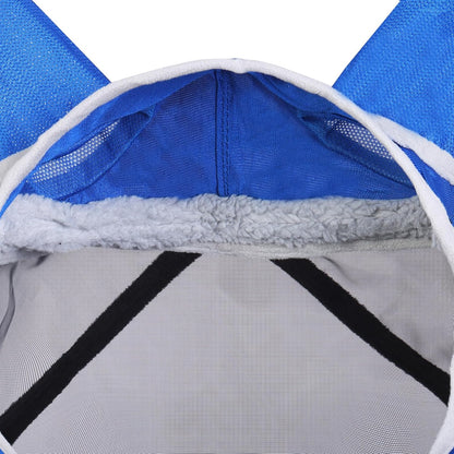 Harrison Howard Pro Luminous Horse Fly Mask Large Eye Space Standard with Ears UV Protection for Horse Signature Blue Medium Cob