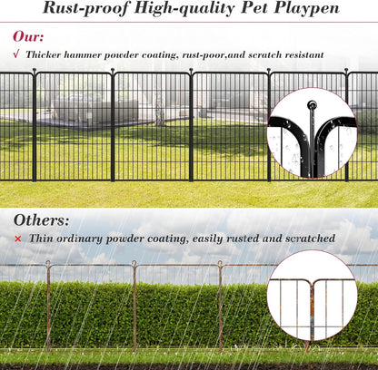 Dog Playpen 40 inch 32 Panels Indoor Outdoor Dog Pen for Large/Medium/Small Dogs Heavy Duty Metal Dog Fence Outdoor for Yard, Puppy Playpen with Door Portable Pet Fence for RV Camping Yard