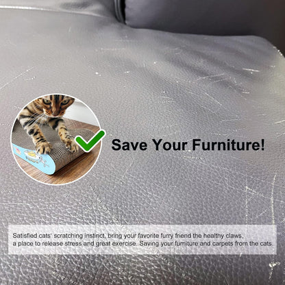 TTCAT Cat Scratching Pad, 2 Pack Corrugated Cat Scratcher Cardboard, Bone Type Durable Cat Scratching Board Reversible with Catnip for Furniture Protection…