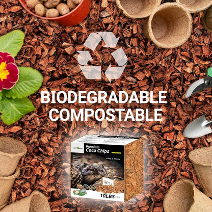 REPTI ZOO 72 Quart Reptiles Coconut Chip Substrate, Coco Husk Reptiles Bedding for Ball Python, Snakes, Geckos, Lizards, Tortoises, Frogs | Terrarium Tanks Substrate