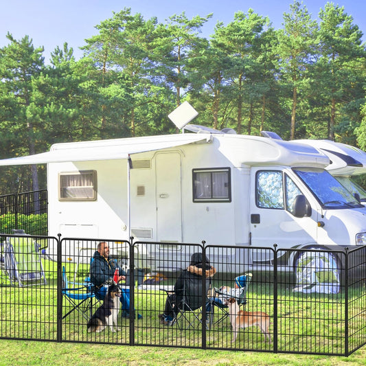 Dog Playpen 40 inch 32 Panels Indoor Outdoor Dog Pen for Large/Medium/Small Dogs Heavy Duty Metal Dog Fence Outdoor for Yard, Puppy Playpen with Door Portable Pet Fence for RV Camping Yard