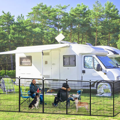 Dog Playpen 40 inch 22 Panels Indoor Outdoor Dog Pen for Large/Medium/Small Dogs Heavy Duty Metal Dog Fence Outdoor for Yard, Puppy Playpen with Door Portable Pet Fence for RV Camping Yard