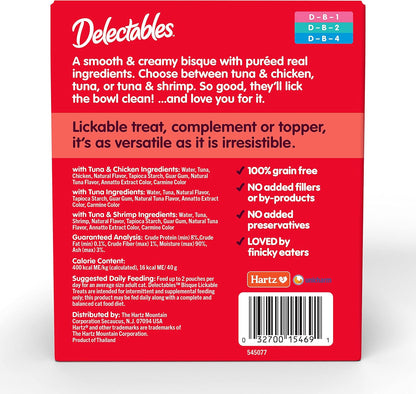Delectables Bisque Lickable Wet Cat Treats - Chicken, Tuna & Shrimp, 12 count