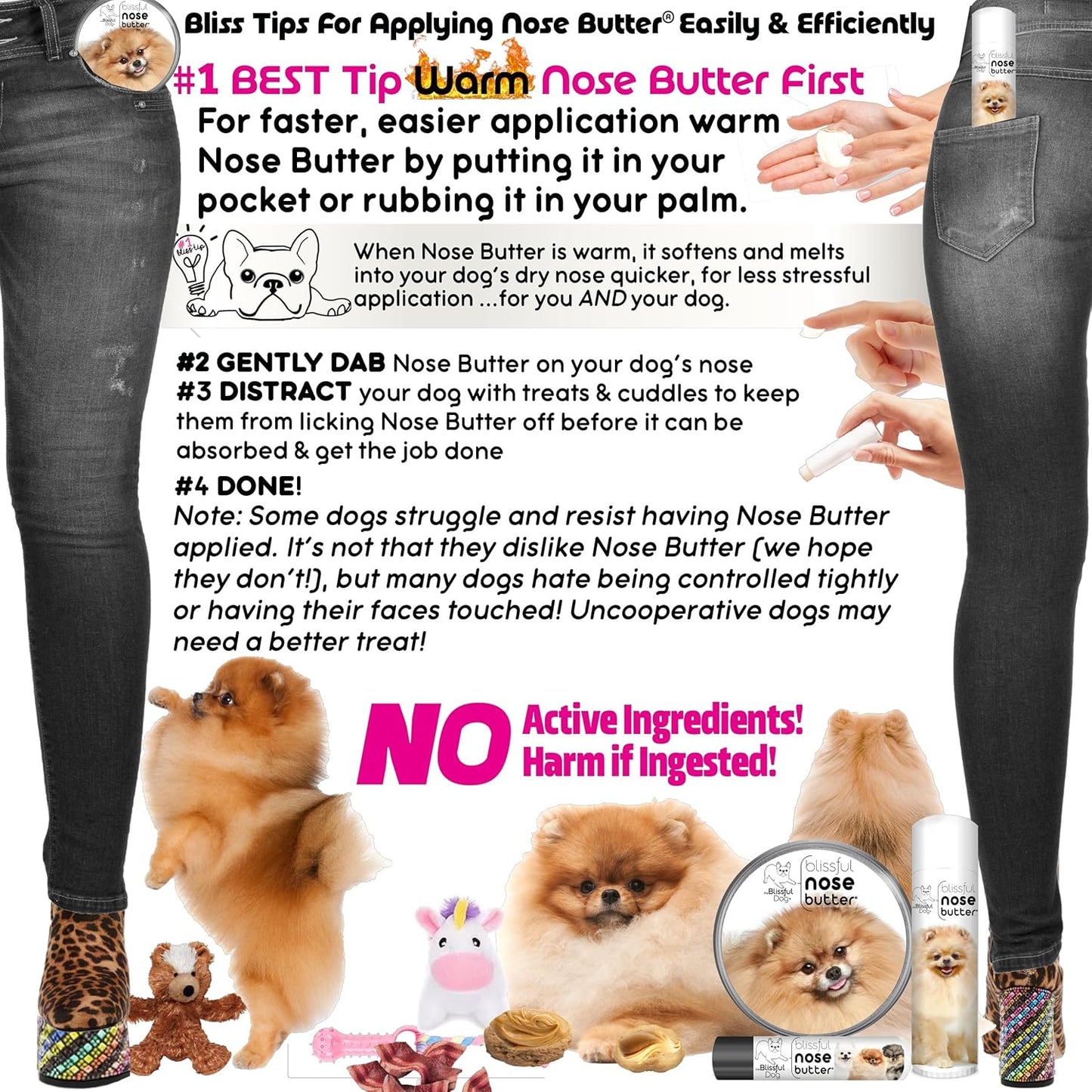 The Blissful Dog Pomeranian Unscented Nose Butter - Dog Nose Butter, 4 Ounce