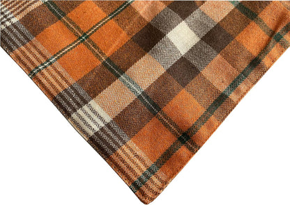 Realeaf Fall Halloween Dog Bandanas 2 Pack, Orange Plaid Pet Scarf for Boy and Girl, Premium Durable Fabric, Holiday Thanksgiving Bandana for Medium and Large Dogs (Large)
