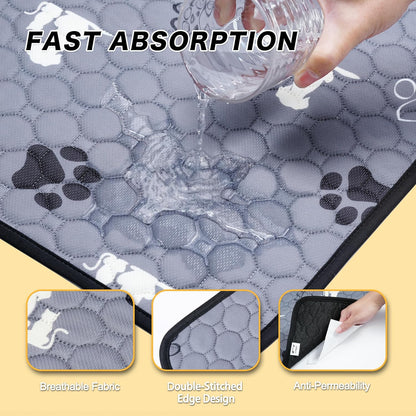 Washable Pee Pads for Dogs, 2 Pack Reusable Puppy Pads, Waterproof Pet Pee Pads for Dog Potty Training, Extra Large Dog Pee Pads for Crate, Playpen, and Whelping, Durable and Absorbent, Grey 36"x41"