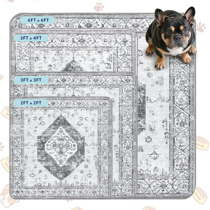 Lahome Super Absorbent & Leakproof Washable Dog Pee Pads - 2 Pack Value Set - Waterproof, Non-Slip Reusable Pads for Puppy Training, Crates & Whelping (24"x24", Gray)