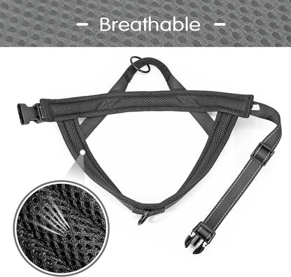 Didog No Pull Dog Harness with Soft Mesh Padded,Reflective & Quick Fit Light Weight Dog Strap Vest Harness,Easy for Walking Training (S:Chest 18-22", Mesh-Black)