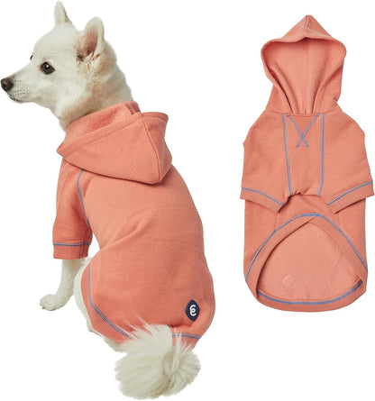 Blueberry Pet Essentials Dog Hoodie – 24 inch, Cotton‑Blend Sweatshirt with Hood, Coral, Machine‑Washable Small‑Dog Jersey