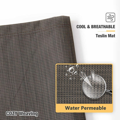 Veehoo Chew Proof Elevated Dog Bed - Cooling Raised Pet Cot - Silver Aluminum Frame and Durable Textilene Mesh Fabric, Unique Designed No-Slip Feet for Indoor or Outdoor Use, Brown, Large, CWC2003