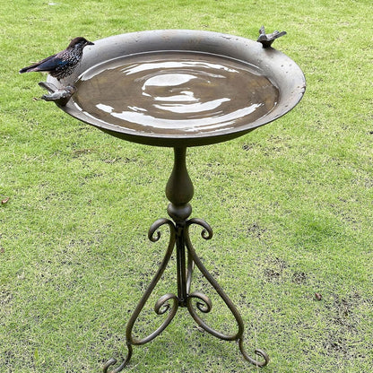 Dia 18" W*28" H Large Metal Bird Bath with Stand, Bird Baths for Outdoors, Metal Birdfeeder,for Garden Yard Decor