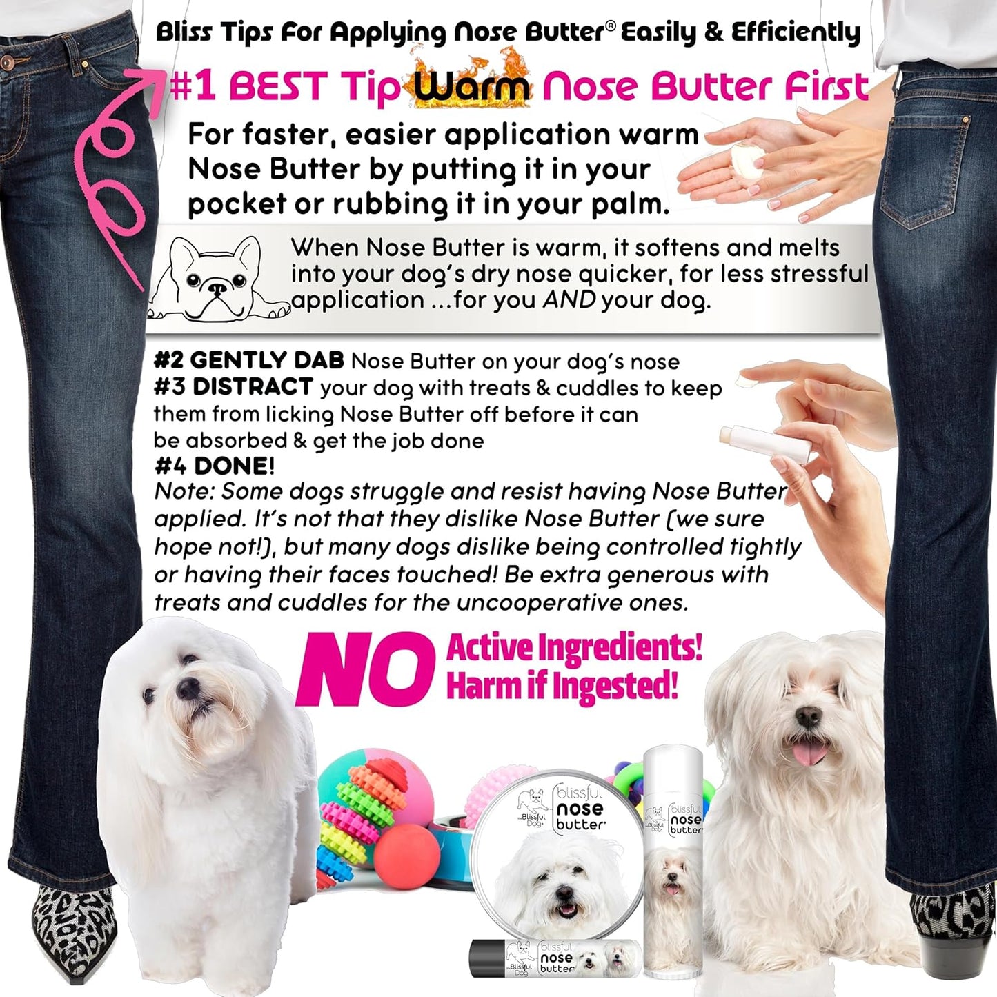 The Blissful Dog Coton De Tulear Unscented Nose Butter, 0.15-Ounce