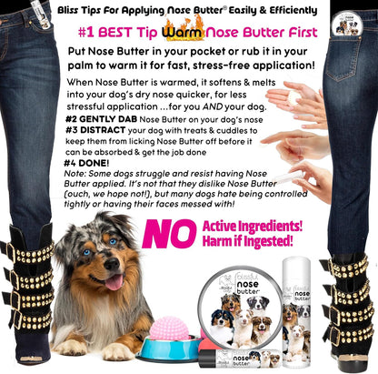 The Blissful Dog Australian Shepherd Nose Butter for Dry, Cracked Skin, Lick-Safe Dog Nose Balm with Moisturizing Shea Butter, Almond, Olive, and Essential Oils, Pet Supplies, Uncented, 8 oz.