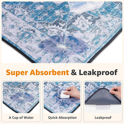 LOOBANI Washable Pee Pads for Dogs, 2 Pack Super Absorbent Reusable Puppy Pads Leakproof Dog Traning Pads, Waterproof Non-Slip Whelping Pad for Floor, Playpen, Crate, Couch-31 x36 (Blue)
