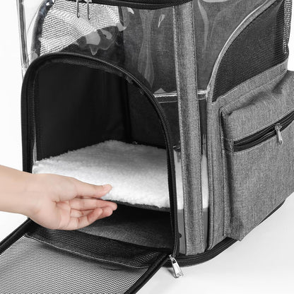 Cat Carriers Dog Carrier Pet for Small Medium Cats Dogs Puppies up to 25 Lbs, TSA Airline Approved Soft Sided, Collapsible Travel Puppy - Black Grey (M: 13" LX11.4 WX17.3 H, Blue)