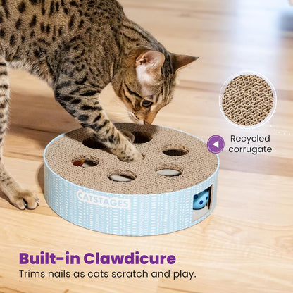Catstages Scratch N' Hunt Interactive Cat Puzzle Toy with Scratcher Corrugate for Nail Care, Engages Hunting Instincts