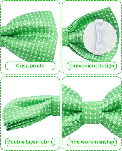 PET SHOW 8 Pack Dot Big Dogs Collar Embellishment Attachment Bow Ties for Medium Large Dogs Collar Charms Accessories Slides Bowties for Birthday Wedding Parties Assorted