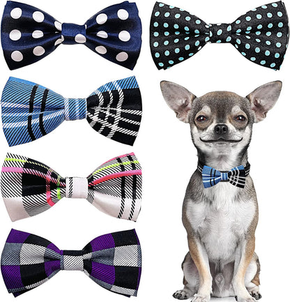 PET SHOW Pet Small Dogs Collar Embellishment Attachment Bow Ties Puppies Cats Collar Charms Accessories Slides Bowties for Birthday Wedding Parties Assorted A Style Pack of 5
