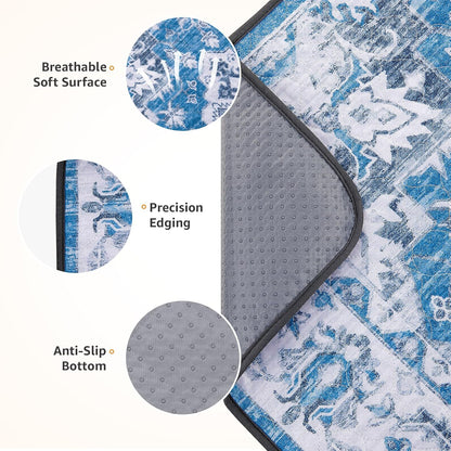 LOOBANI Washable Pee Pads for Dogs, 2 Pack Super Absorbent Reusable Puppy Pads Leakproof Dog Traning Pads, Waterproof Non-Slip Whelping Pad for Floor, Playpen, Crate, Couch-31 x36 (Blue)