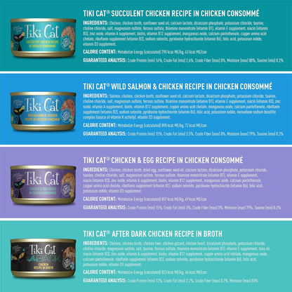 Tiki Cat® Wet Cat Food Mega Pack, Chicken Craves Variety Pack, 2.8 oz. Can (24 Count)