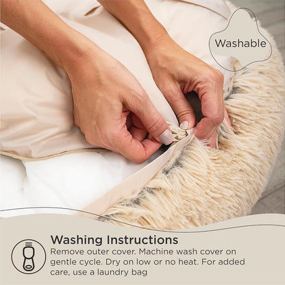 Best Friends by Sheri Original Calming Donut Dog and Cat Bed, Shag Faux Fur, Sage Green, (30in x 30in) - Anxiety Relief for Pets Up to 45 lbs