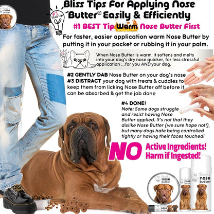 The Blissful Dog Dogue De Bordeaux Nose Butter, Versatile Dog Nose Balm for Dry Nose, Handcrafted Nose Moisturizer, Easy-to-Apply Dog Essentials, Unscented, 2 oz.