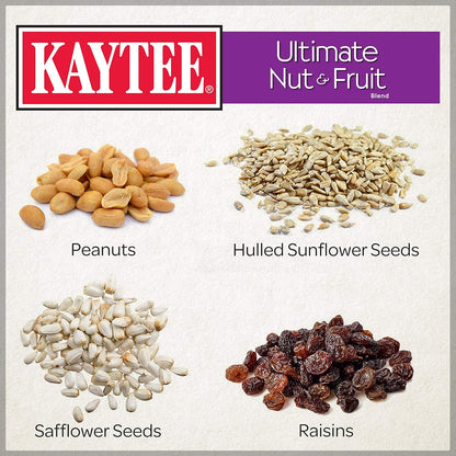 Kaytee Ultimate Nut and Fruit Wild Bird Food for Cardinals, Finches, Chickadees, Nuthatches, Woodpeckers, Grosbeaks, Juncos, 9.75 lb