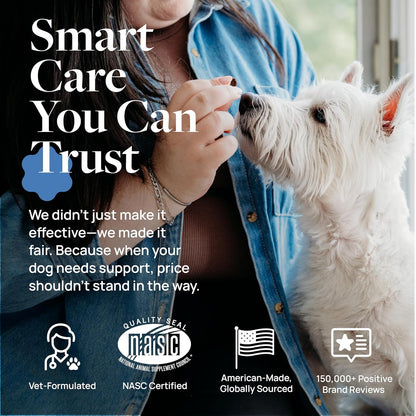 Veterinary Formula Eye Health Supplement for Dogs – Vet-Formulated Tear Stain Chews with Omega 3, Lutein & Cranberry – Smart Vitality Supports Eye Moisture, Stain Reduction & Immunity, 60 Soft Chews