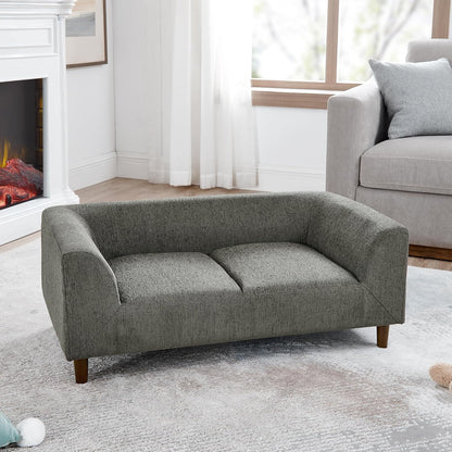 Dog Sofa Couch for Medium to Large Dogs, Memory Foam Dog Sofa Bed, Modern Elevated Pet Couch Bed with Wooden Legs for Medium and Large Dogs, Dark Grey