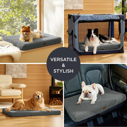 Bedsure Self Warming Dog Beds Large Sized Dog - Extra-Large Orthopedic Waterproof Puppy Bed with Removable Washable Cover, Egg Crate Foam Pet Mat, Suitable for Pet Up to 100 lbs