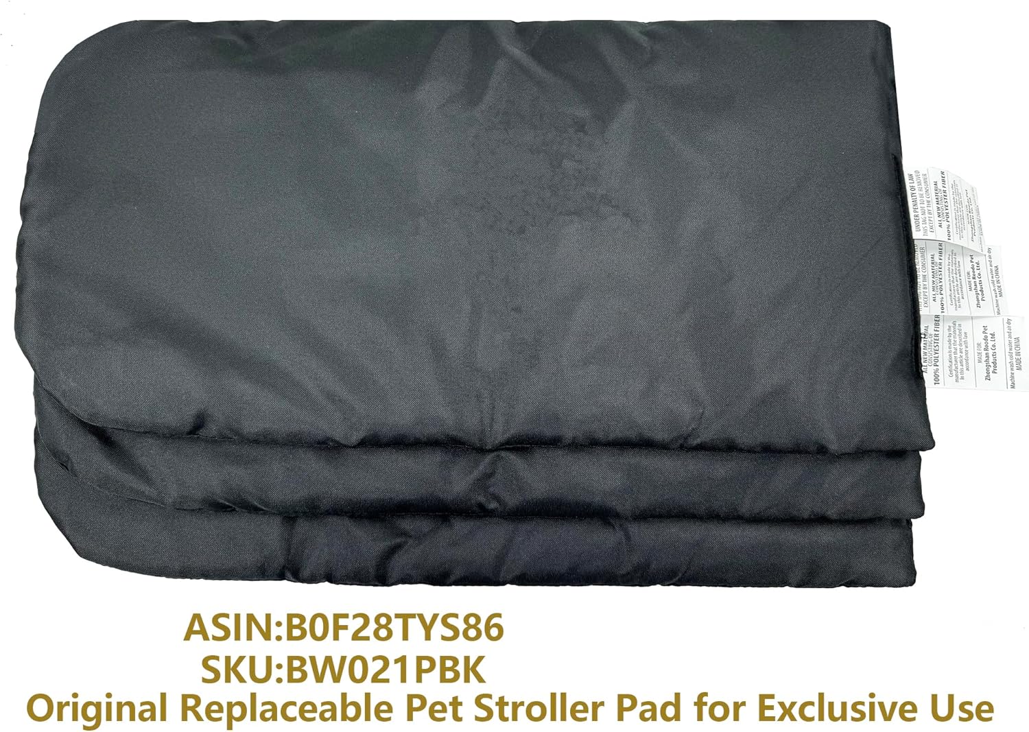 ROODO Pet Stroller Inner Pad for Exclusive Use,Original,Replaceable,Easy to Clean,Set of 3 pc(Black) - Pawvie