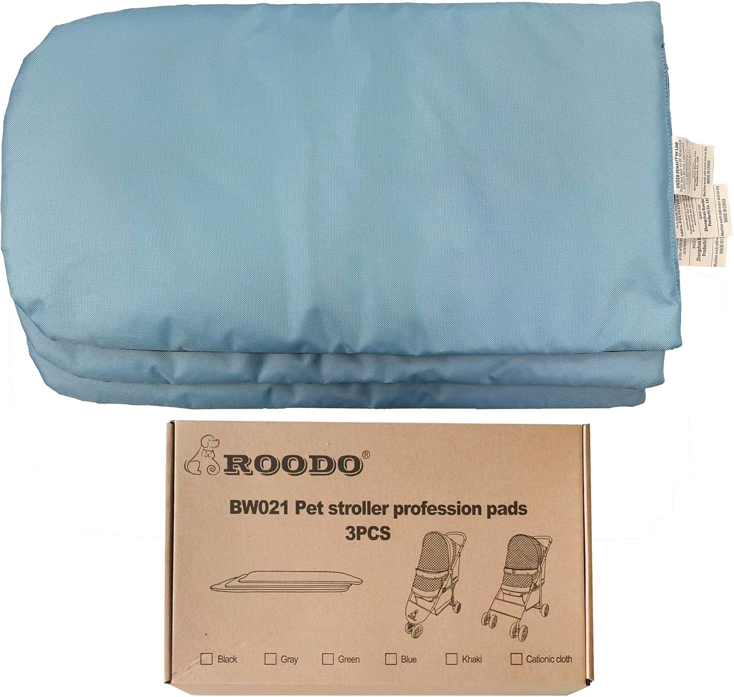ROODO Pet Stroller Inner Pad for Exclusive Use,Original,Replaceable,Easy to Clean,Set of 3 pc(Sky Blue) - Pawvie