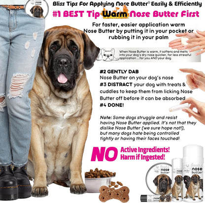The Blissful Dog Mastiff Unscented Nose Butter - Dog Nose Butter, 8 Ounce