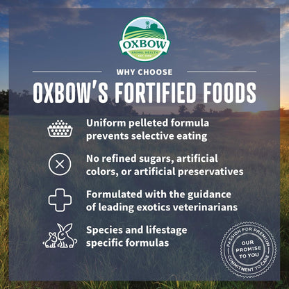 Oxbow Essentials Rabbit Food, Young, Made Alfalfa for Rabbit, Pet Pellets with Vitamins & Minerals, Small Animal Pet Products, Bunny Food, Made in USA, High Fiber, 25 lb. Bulk Bag