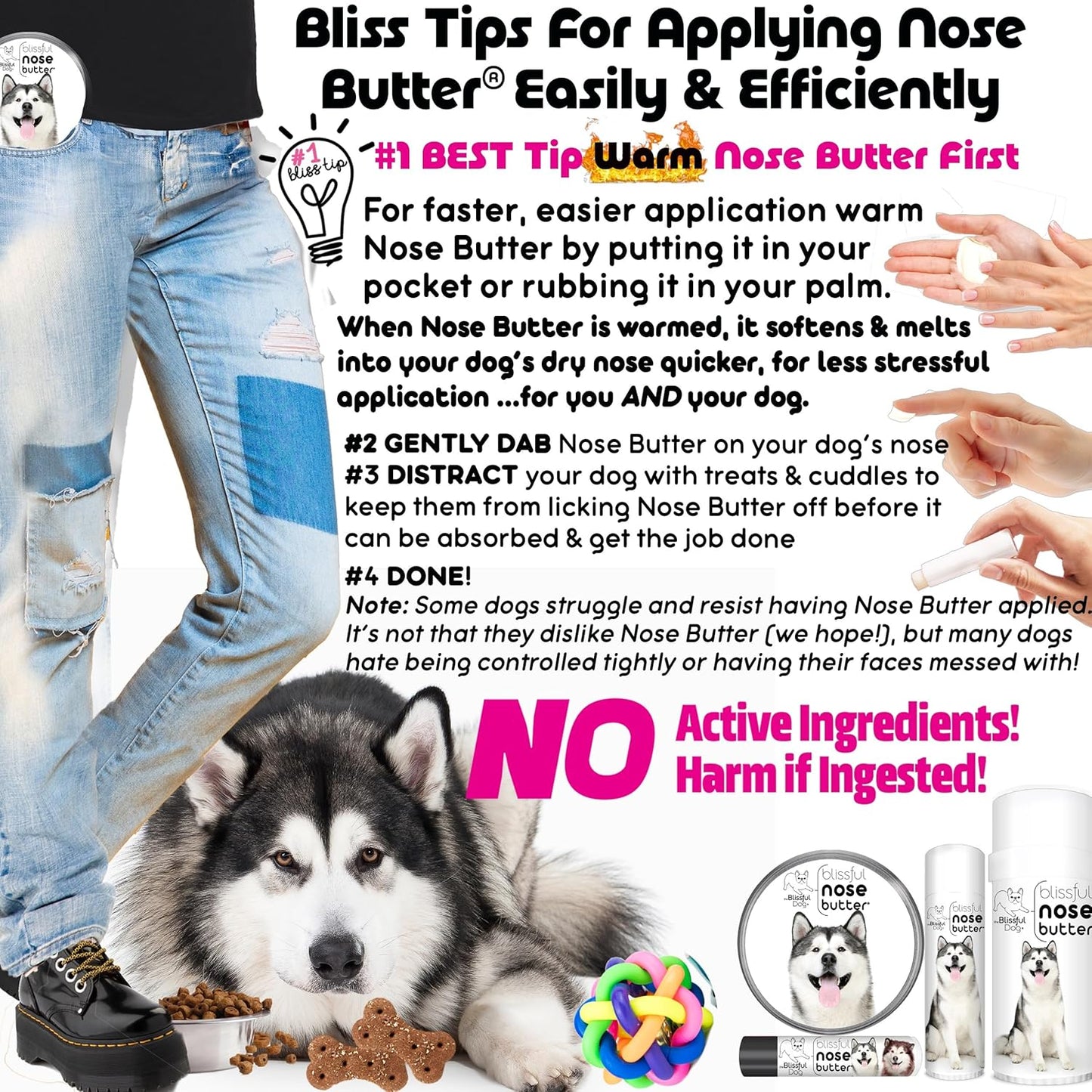 The Blissful Dog Malamute Unscented Nose Butter - Dog Nose Butter, 0.50 Ounce