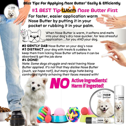 The Blissful Dog American Eskimo Nose Butter for Dry, Cracked Skin, Lick-Safe Dog Nose Balm with Moisturizing Shea Butter, Almond, Olive, and Essential Oils, Pet Supplies, Uncented, 0.50 oz.