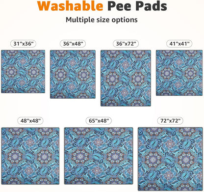 LOOBANI Washable Pee Pads for Dogs, 2 Pack Super Absorbent Reusable Puppy Pads Leakproof Dog Traning Pads, Waterproof Non-Slip Whelping Pad for Floor, Playpen, Crate, Couch-48 x48 (Green)