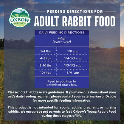 Oxbow Animal Health Organic Bounty Adult Rabbit Food - All Natural Rabbit Pellets - 3 lb.