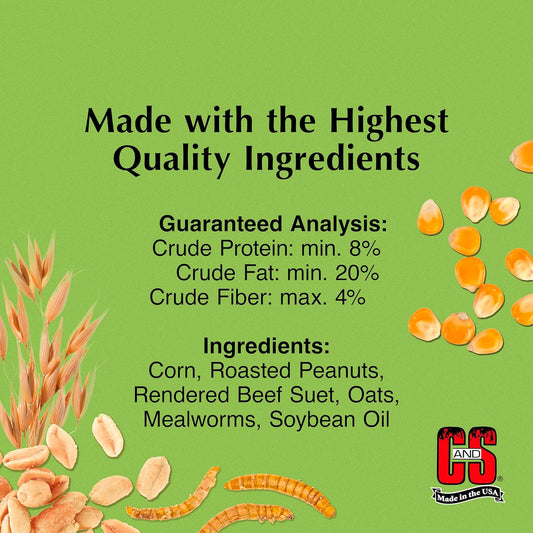 C&S Mealworm Suet Nuggets, for Wild Birds, 27 Ounces